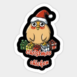 Chicken Merry Christmas Sticker